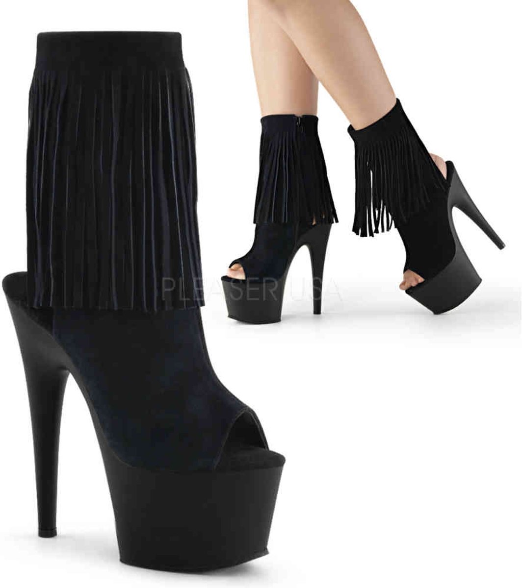 EU 35 = US 5 | ADORE-1019 | 7 Heel, 2 3/4 PF Open Toe/Heel Ankle Boot, Side Zip